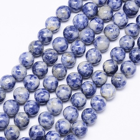 Natural Blue Spot Jasper Bead Strands X-G-F425-26-1