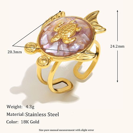304 Stainless Steel and Enamel Cuff Rings FS-WGFF68F-15-1