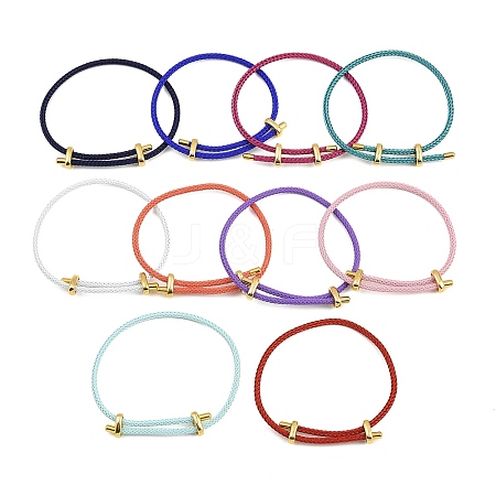 Adjustable 304 Stainless Steel Wire Rope Cord Bracelets Making AJEW-D047-01G-A-1