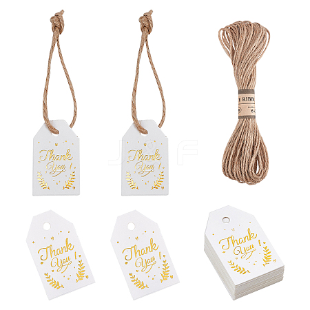 Globleland 200Pcs Word Thank You Paper Gift Tags CDIS-GL0001-01-1