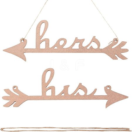 His and Hers Arrow Chair Signs Banner DIY-WH0157-34-1