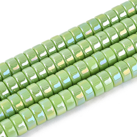 AB Color Plated Opaque Glass Beads Strands LS-GLAA-T026-3x6mm-P05-1