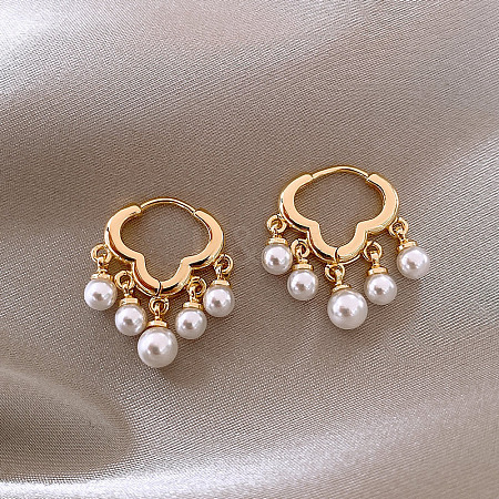Cloud Alloy Plastic Imitation Pearl Chandelier Earrings FS-WGCF050-01-1
