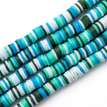 Handmade Polymer Clay Beads Strands CLAY-R089-6mm-T02B-1