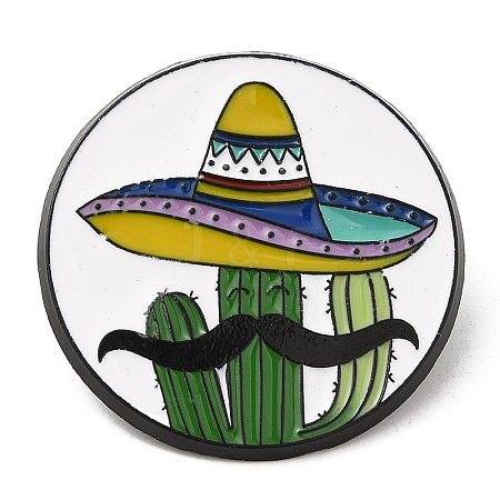 Cactus with Hat Enamel Pin JEWB-H013-01EB-03-1