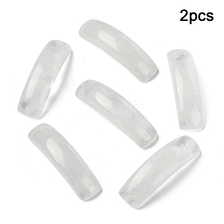 2Pcs Natural Quartz Crystal Connector Charms G-YW0002-72E-1