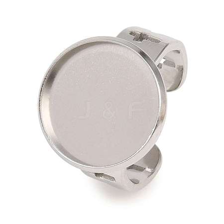 Hollow Cross 304 Stainless Steel Cuff Ring Components SA-CBA098D-02P-E-1