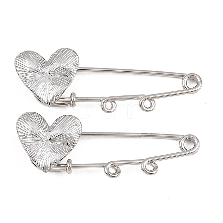 Radiant Heart 304 Stainless Steel Safety Pins Brooch Findings SA-CBA098D-15C-P02-1