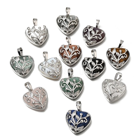 Natural & Synthetic Mixed Gemstone Pendants GG-CBA7610-04P-1