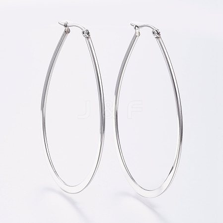 304 Stainless Steel Hoop Earrings X-EJEW-F105-26P-1