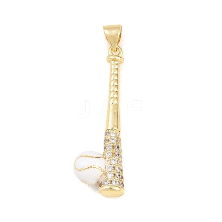 Brass Micro Pave Cubic Zirconia with Enamel Pendants KK-Z145-04G-1