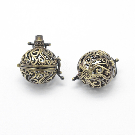 Brass Rack Plating Cage Pendants LS-KK-F722-64AB-RS-1