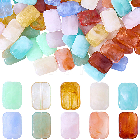 100Pcs Opaque Acrylic Beads MACR-SP0002-21-1