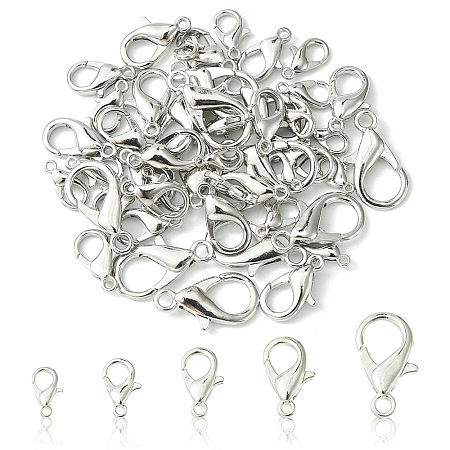 50Pcs 5 Styles Zinc Alloy Lobster Claw Clasps FIND-YW0003-96P-1