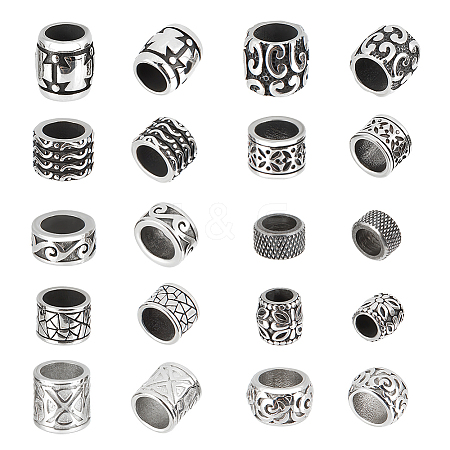   10Pcs 10 Style 304 Stainless Steel European Beads STAS-PH0004-50-1