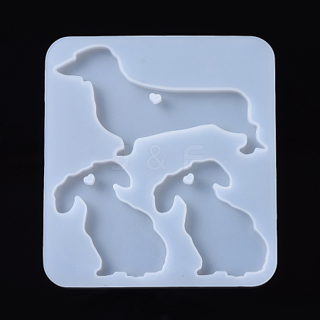 Dog Pendant Silhouette Silicone Molds DIY-I026-12-1