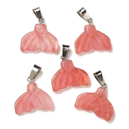 Cherry Quartz Glass Pendants G-Z067-01P-06-1