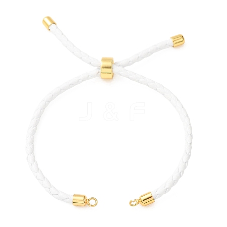 Adjustable Round Braided Microfiber Leather Cord Bracelet Making KK-CBAC260-01G-30-1