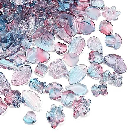 Gradient Color Transparent Glass Beads GLAA-B026-01M-1