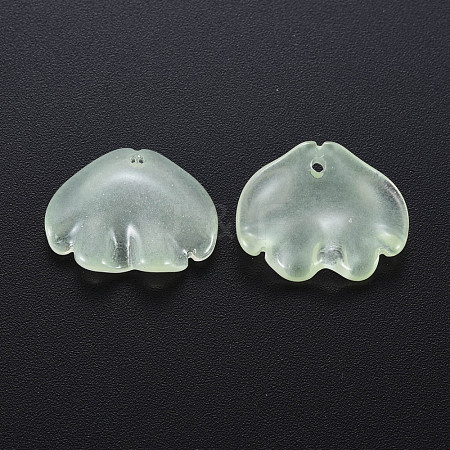 Transparent Baking Painted Imitation Jade Glass Pendants DGLA-Q025-001D-1