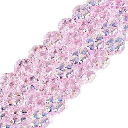 Baking Paint Electroplate Transparent Glass Beads Strands EGLA-Q136-04A-04-1