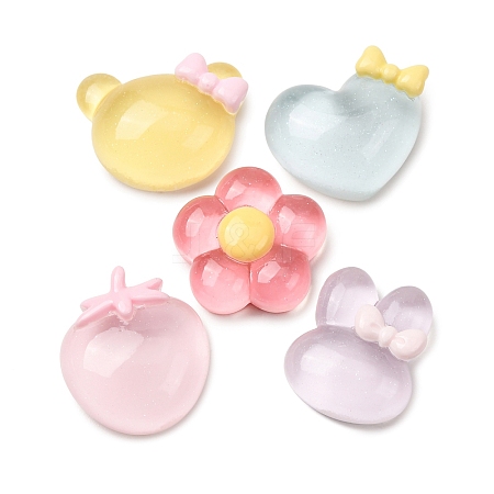 Transparent Resin & Glitter Powder Cabochons FIND-E058-02-1