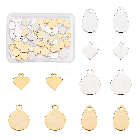SUPERFINDINGS 60Pcs 6 Style Brass Charms KK-FH0002-62-1