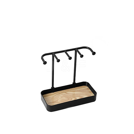 PP Necklace Display Stands with Wooden Tray PW-WG356B9-02-1