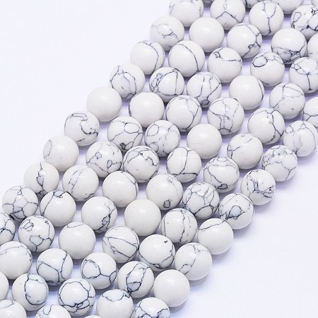 Synthetic Howlite Bead Strands X-G-F425-37-8mm-1