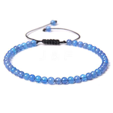 Adjustable Women's Blue Agate Beaded Bracelet CN3407-10-1