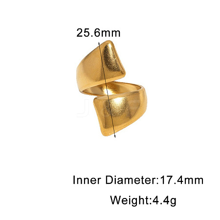 Irregular 304 Stainless Steel Open Cuff Rings WG786FB-02-1