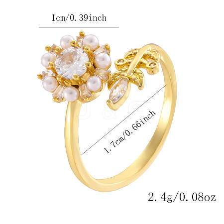 Brass Micro Pave Cubic Zirconia Rotating Cuff Open Rings WG7EBE6-04-1