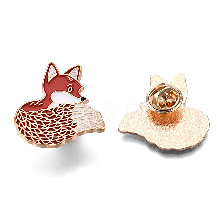 Fox Shape Enamel Pin JEWB-N007-250-1