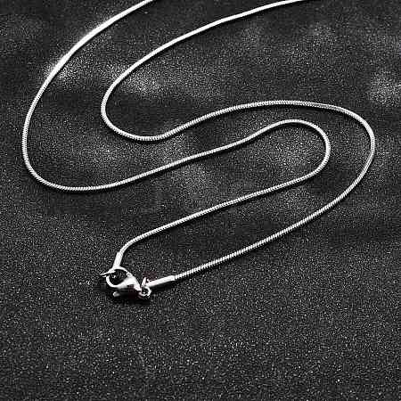 Non-Tarnish 304 Stainless Steel Square Snake Chain Necklaces X-NJEW-L173-005-P-1