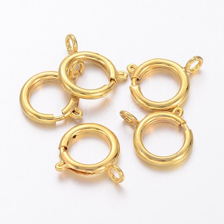 Brass Spring Ring Clasps X-KK-H419-G-1