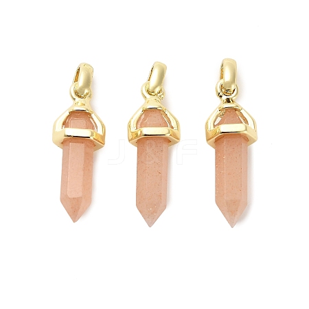 Natural Sunstone Double Terminal Pointed Pendant G-H097-01G-03-1