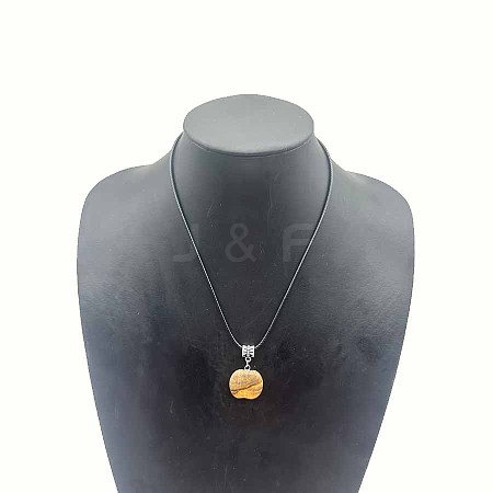 Natural Picture Jasper Apple Pendant Necklaces CC1324-3-1