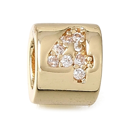 Brass Micro Pave Clear Cubic Zirconia Beads CU-CBAA19F-01G-E-1