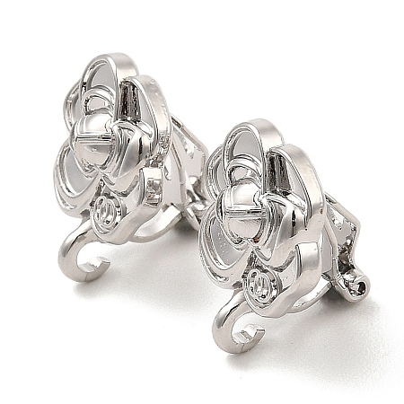 Alloy Clip-on Earring Findings FIND-L015-007P-1