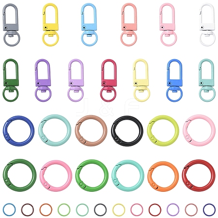 60Pcs Baking Paint Iron Open Jump Rings FIND-YW0009-88-1