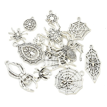 13Pcs Hallowmas Theme Tibetan Style Alloy Pendants FIND-U010-15-1