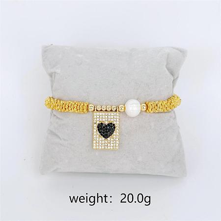 Bohemian Style Brass Rectangle Charm Bracelets FS-WG04134-07-1