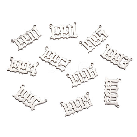 Stainless Steel Birth Year Charms STAS-CJ0001-105-1