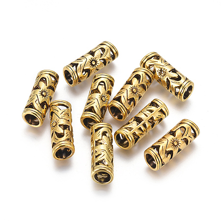 Tibetan Style Hollow Tube Beads LS-GLF10482Y-NF-1