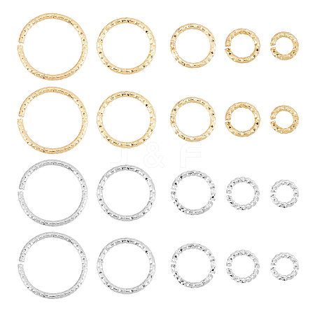 CHGCRAFT 140Pcs 10 Style Brass Open Jump Rings KK-CA0003-11-1