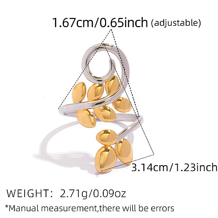 304 Stainless Steel Cuff Open Rings WGD2E4C-03-1