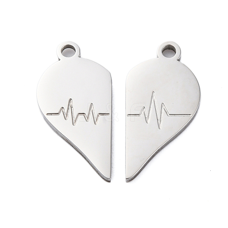 304 Stainless Steel Split Pendants STAS-H235-03D-P-1