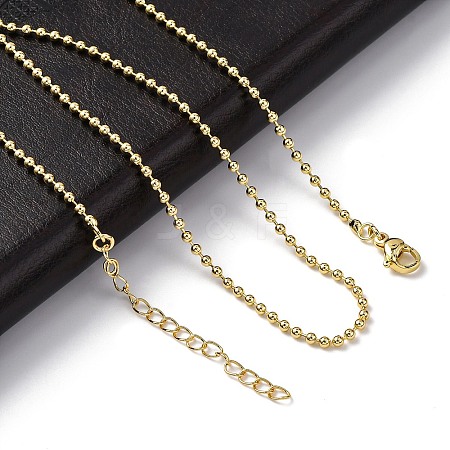 Rack Plating Brass Ball Chain Necklaces for Women NJEW-A035-04G-01-1