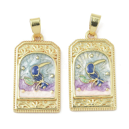Brass Enamel Pendants KK-I355-18G-01-1