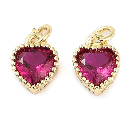 Real 18K Gold Plated Brass Inlaid Cubic Zirconia Charms ZIRC-L100-074G-06-1